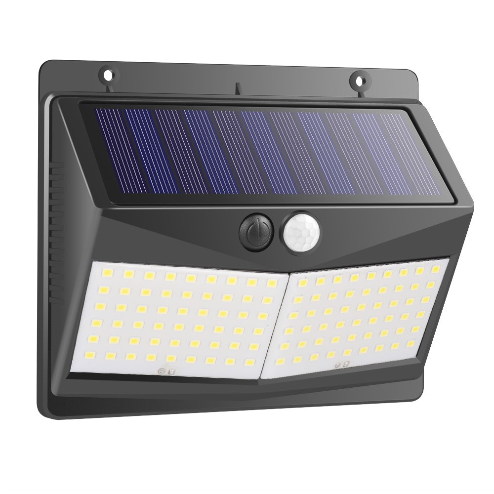 Lampu Solar Panel Sensor Gerak Outdoor Waterproof 108 LED Warm White