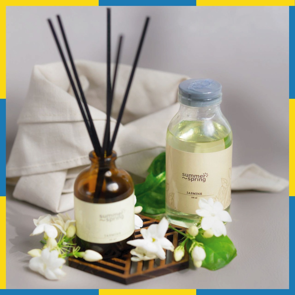 Summer Spring - Refill Reed Diffuser - Pengharum Pewangi Parfum Ruangan Mobil Toilet Ruang Tamu Dapur Lemari Pakaian Kamar Mandi Tidur Closet Wc - 100ml