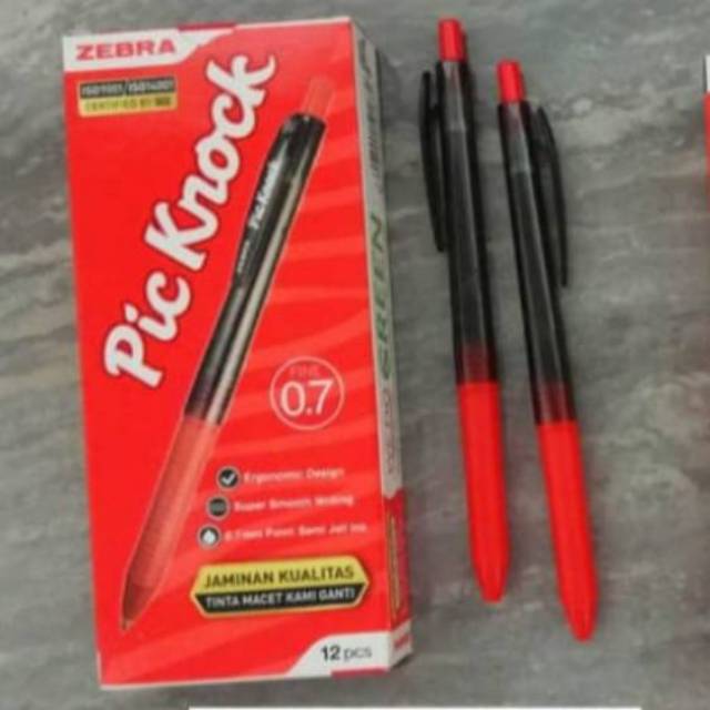 

PEN ZEBRA PIC KNOCK MERAH - PULPEN ZEBRA