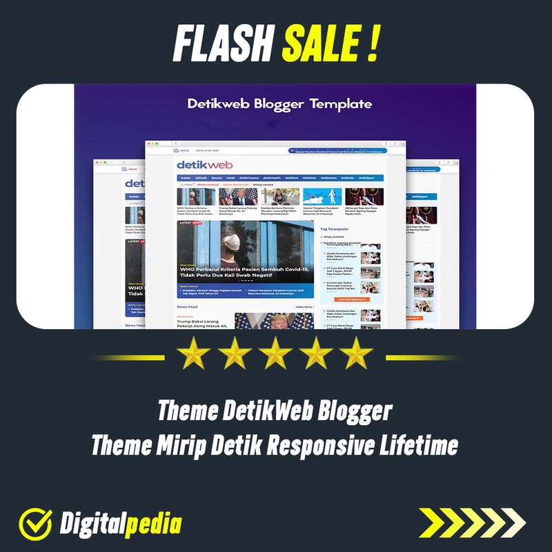Theme DetikWeb Blogger Mirip Detik Responsive Lifetime Blogger Blogspot Terbaru Tema