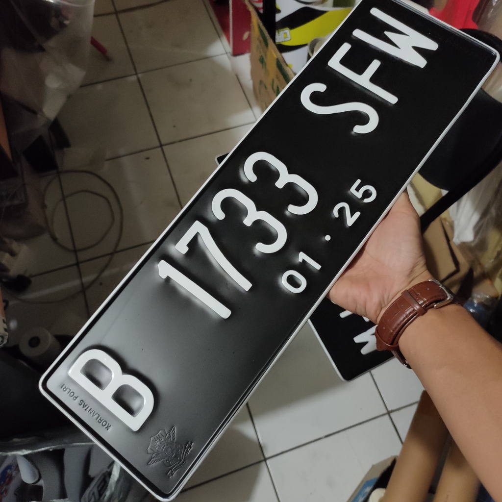 Plat Nomor Mobil Logo Samsat - Jasa Bikin Plat Nomor Mobil 1 SET 2 PCS / Sepasang Sesuai Keinginan