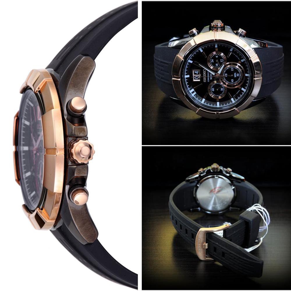 Seiko Lord SPC106P1 Chronograph Rose Gold Bezel  | Jam Tangan Pria SPC106