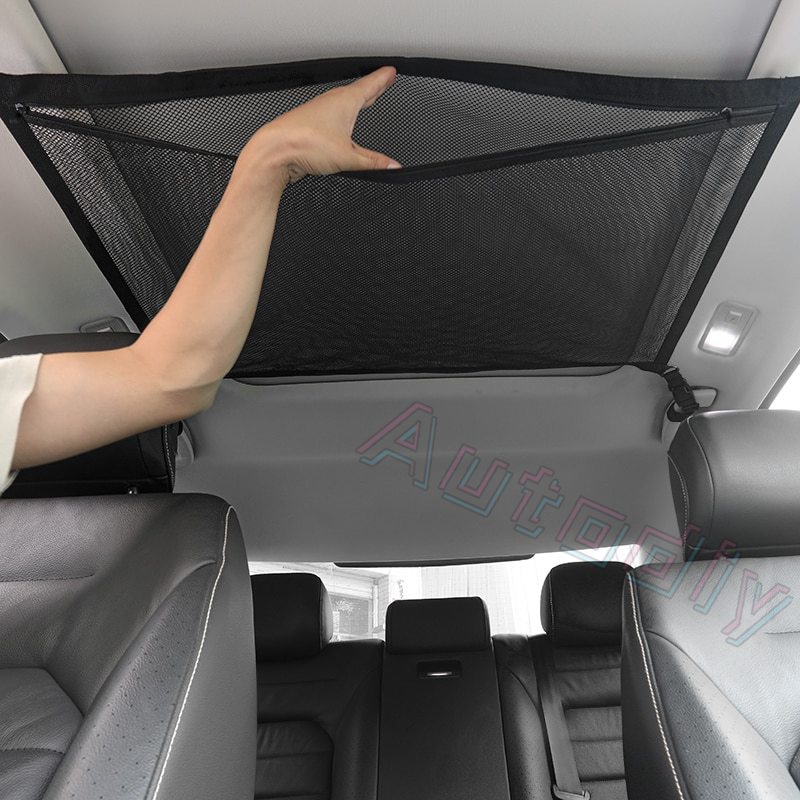 Tas Jaring Mesh Breathable Penyimpanan Barang Untuk Interior Mobil SUV Universal