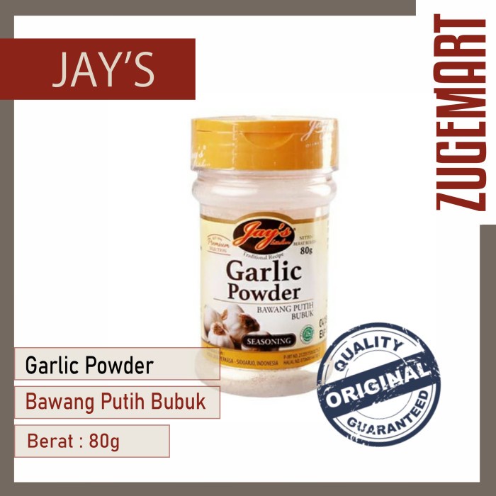 

Jay's Garlic Powder Bawang Putih Bubuk - 80Gram