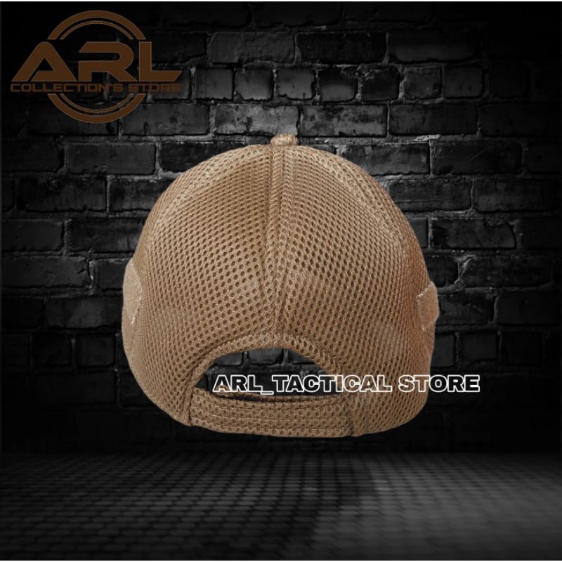 topi double mess polos cream tua / topi jaring tactical velcro / topi double mess cream tua