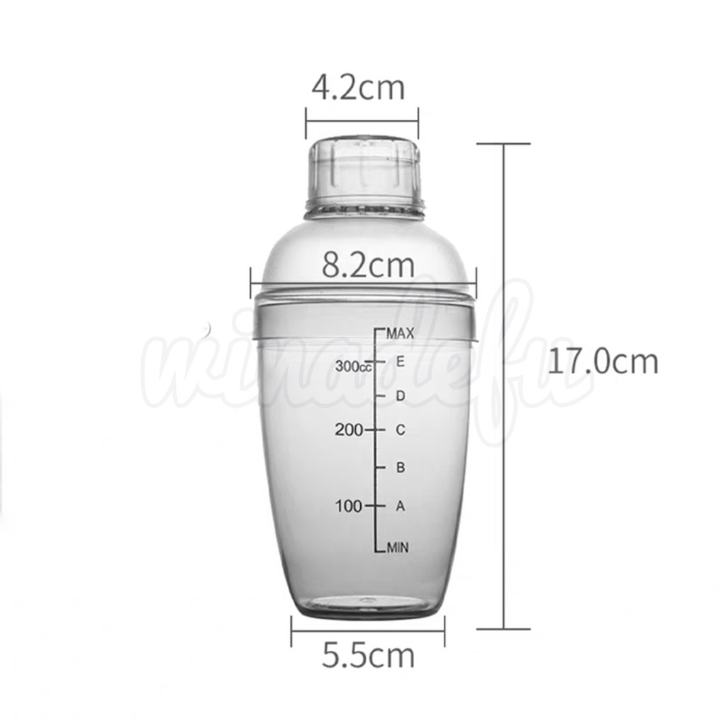 COCKTAIL SHAKER ACRYLIC 350ML MILK SHAKE JUICE ALAT PENGOCOK MINUMAN AKRILIK