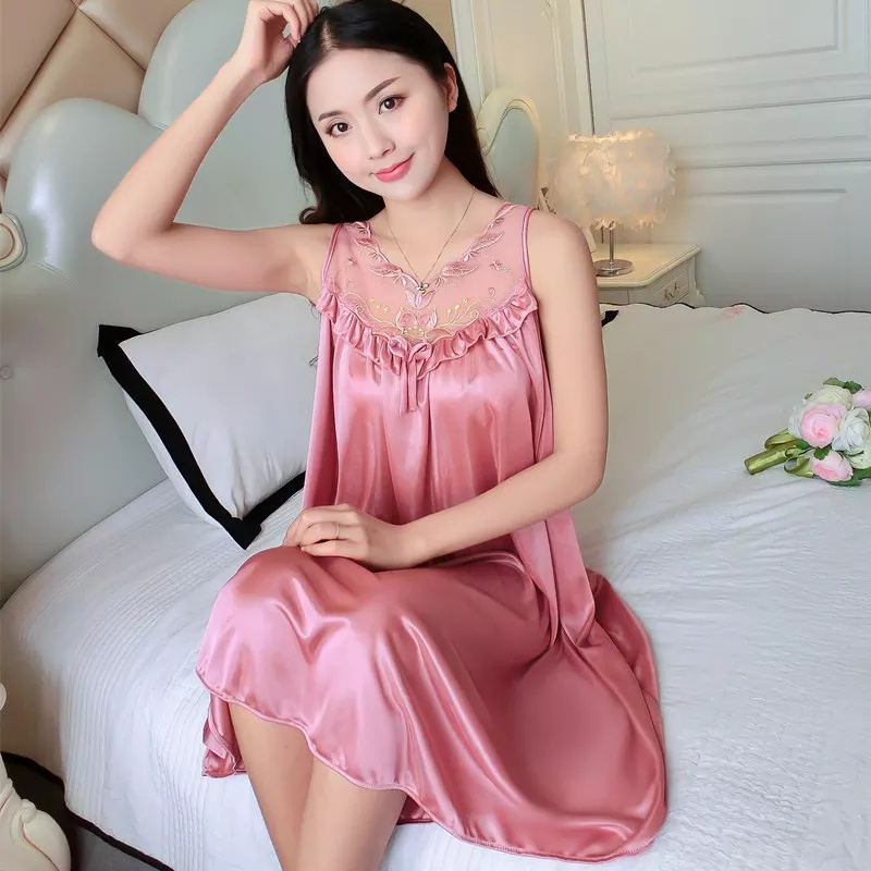 BEFAST - ZEC OOTD Wanita OOTD Wanita Dress NARA / 323 Lingerie Dress Renda Kipas / Dress Kasual / Dress Polos / Terlaris / Dress Tidur Waita Remaja / Dress Bahan Satin / Termurah