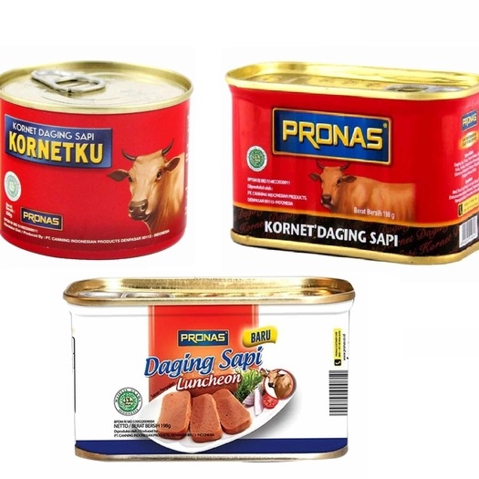 

Makanan kaleng pronas kornetku 200 gr, 198 gr dan luncheon 198 gr