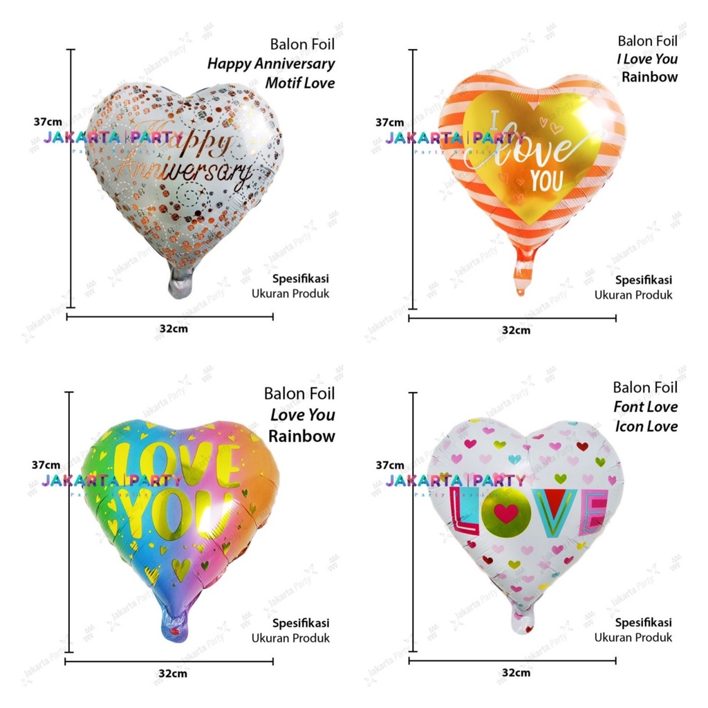 Balon Foil Love Motif / Balon Foil Love / Balon Love