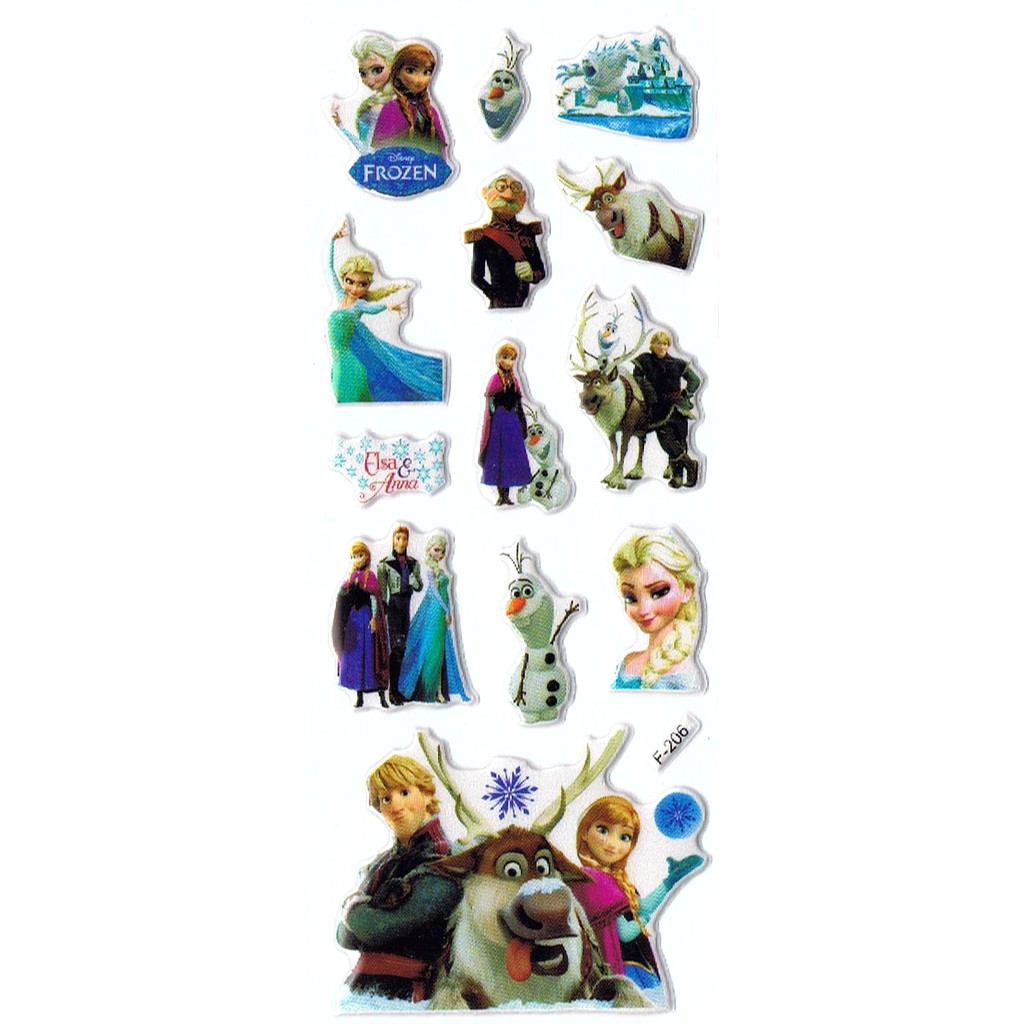 SK452 Stiker Sticker Timbul Set Strip Aneka Gambar Kartun Frozen Shopee Indonesia