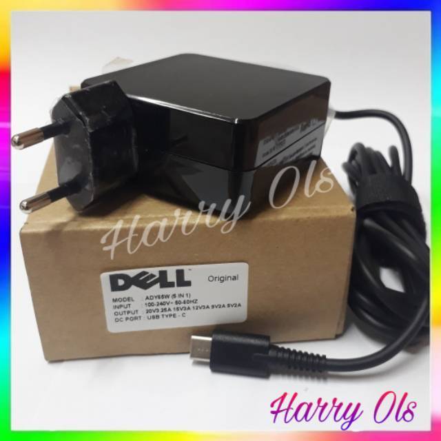 ADAPTOR DELL LATITUDE 13 7370 7525 5179 20V 3.25A USB TYPE C ORIGINAL