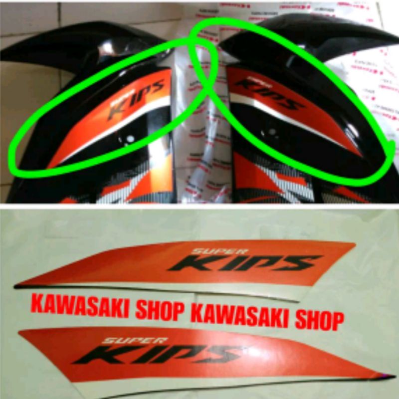 stiker sticker tulisan super kips fairing fering sayap body ninja rr new orange oren se 2014original