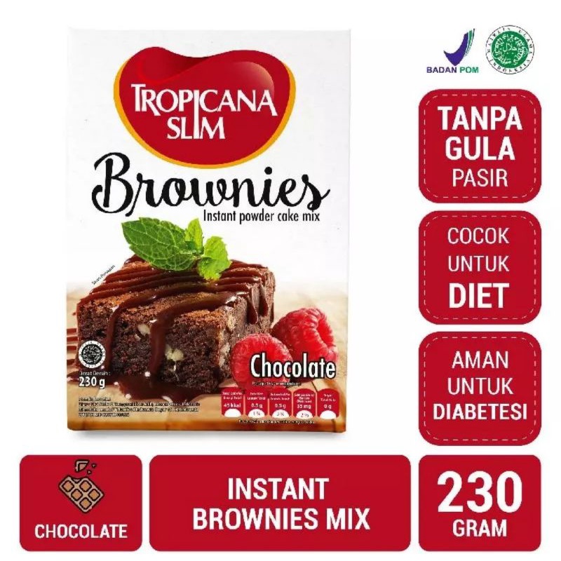 

Tropicana Slim Brownies Instant Powder Cake Mix 230 g - Bantu Dukung Hidup Sehat