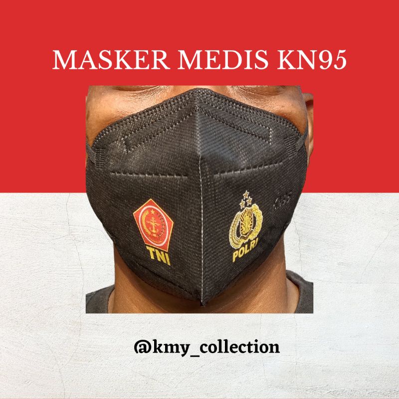 Masker medis TNI POLRI, Masker KN95 TNI POLRI, masker TNI POLRI, masker hitam TNI POLRI