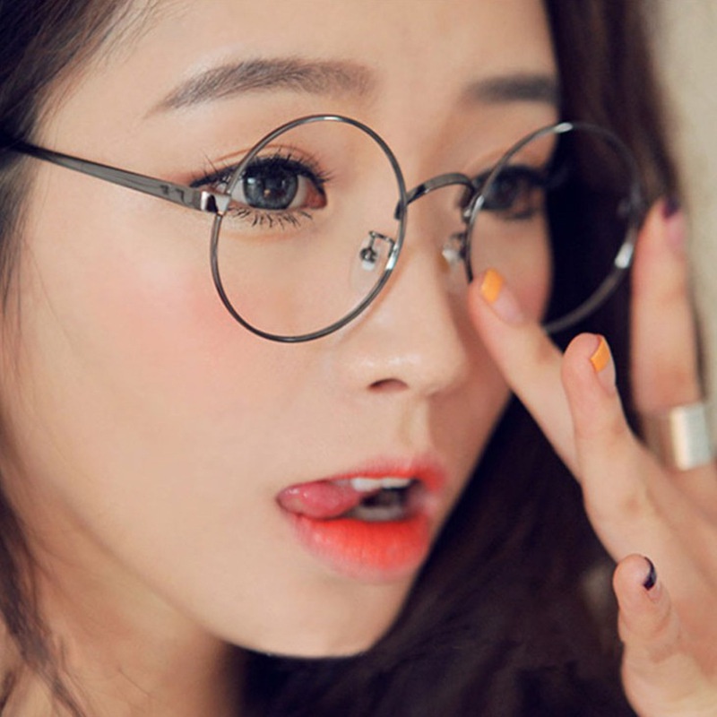 Fashion Round Frame Kacamata Metal Retro Kacamata Frame