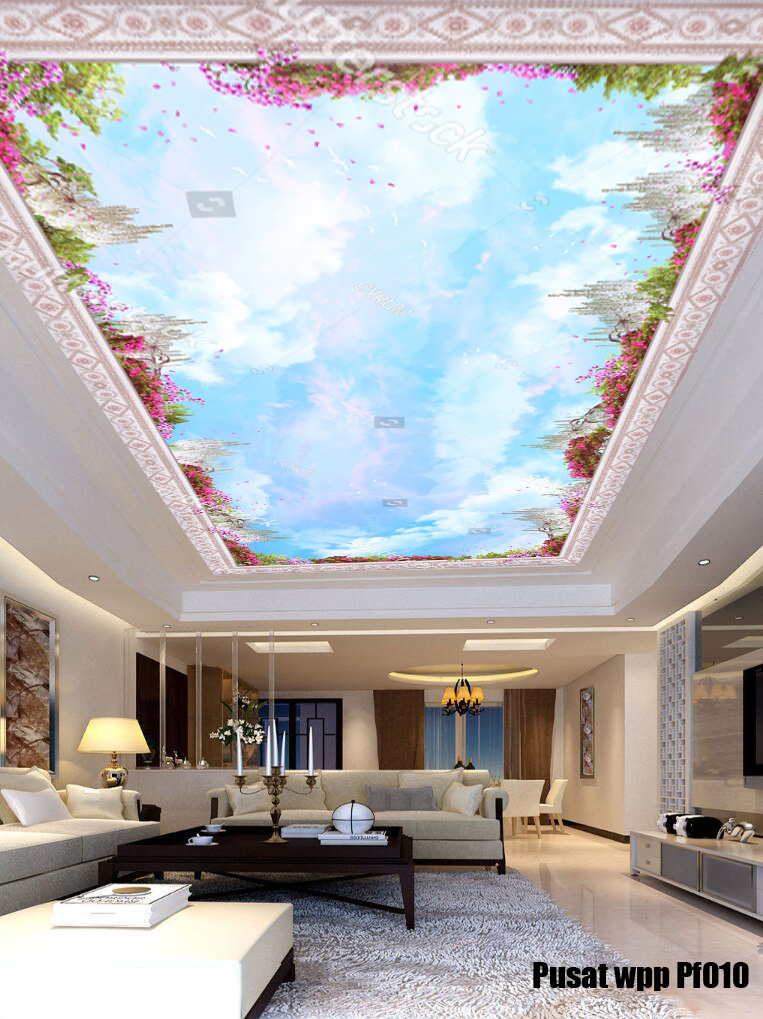 Wallpaper custom Plafon, Wallpaper plafon Rumah mewah, walpaper dinding wallpaper plapon 3d.