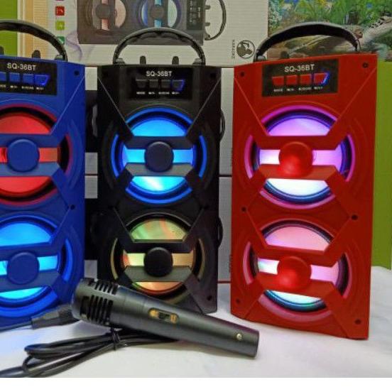 ✼ SQ 36 bt speaker bluetooh karaoke free mic portabel aktif speaker ➳