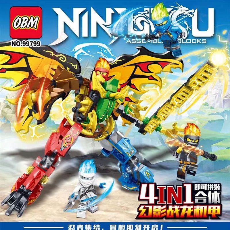 Lego ninjago naga dragon bersayap keren gagah besar + ninja minifigure Kay Jay Cole Lloyd 99799 buil