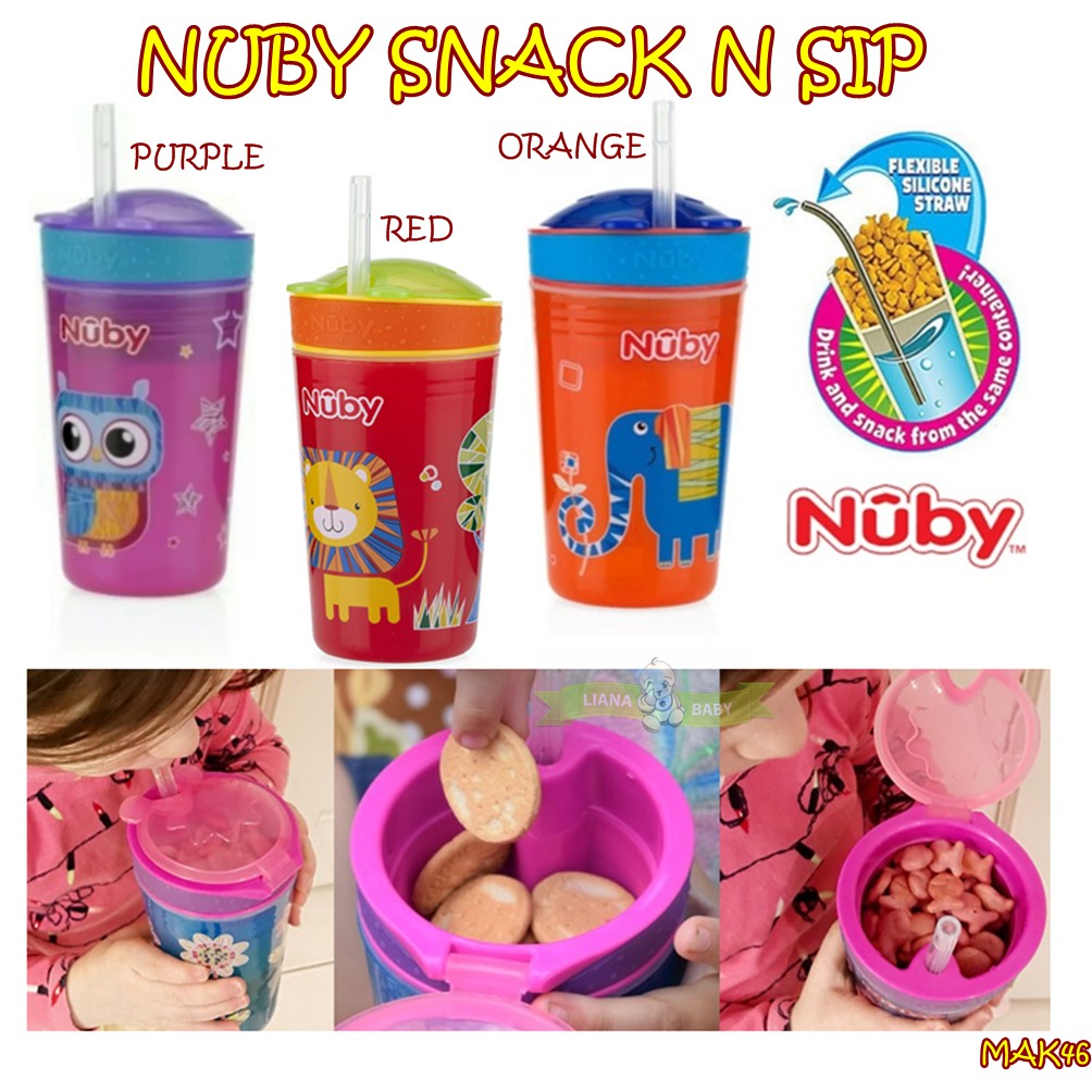 MAK46 BOTOL STRAW NUBY SNACK N SIP