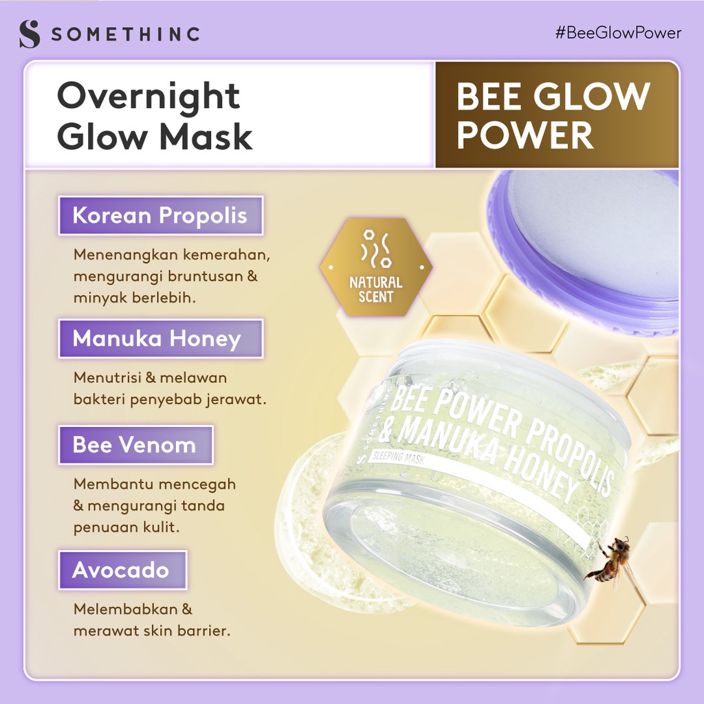 ❤️ Cloudy ❤️ SOMETHINC Bee Power Propolis &amp; Manuka Honey Sleeping Mask 50gr | Sleeping Mask Somethinc