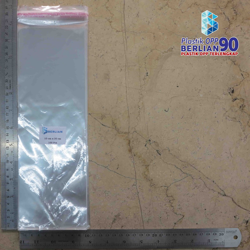 

PLASTIK OPP 10 X 30 CM 20 MIC / PLASTIK KALUNG / PLASTIK PENGGARIS