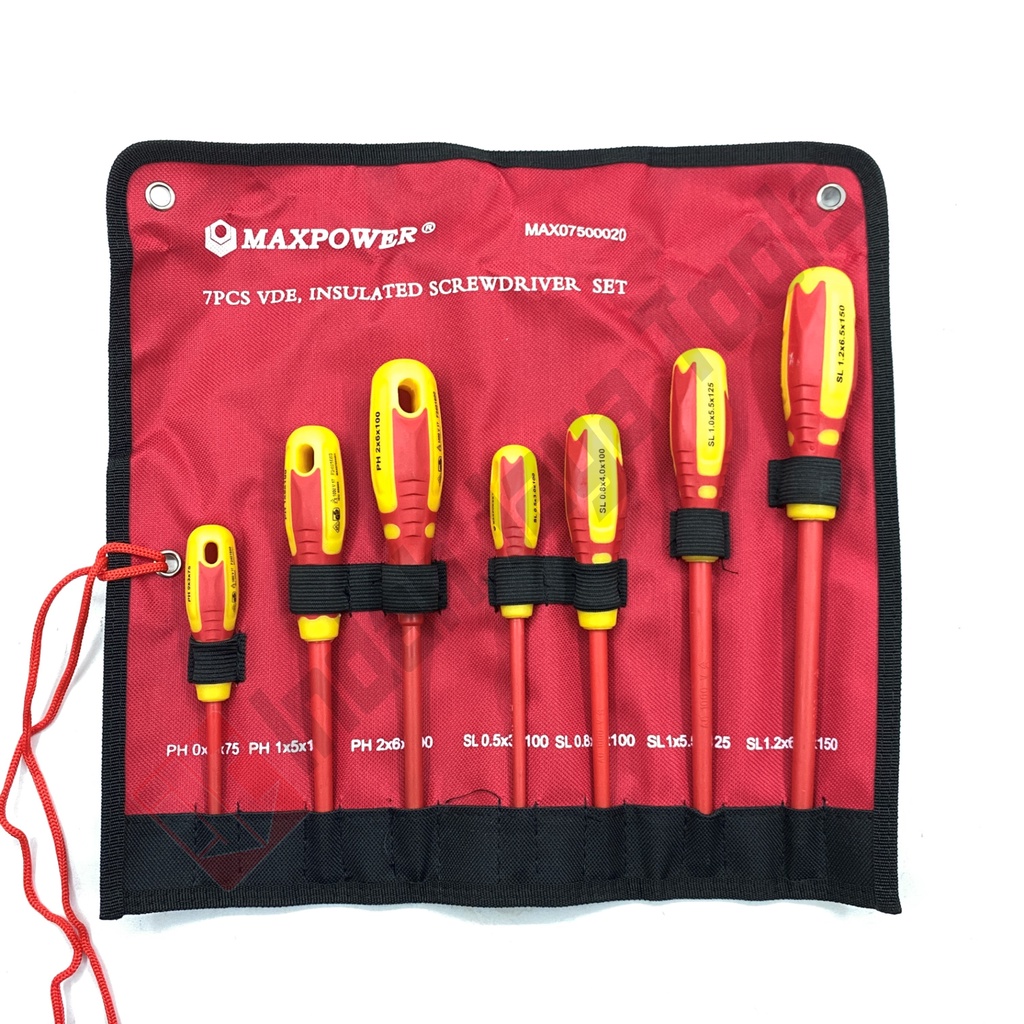 MAXPOWER 07500020 Obeng Listrik Set 7 Pcs Insulated Screwdriver