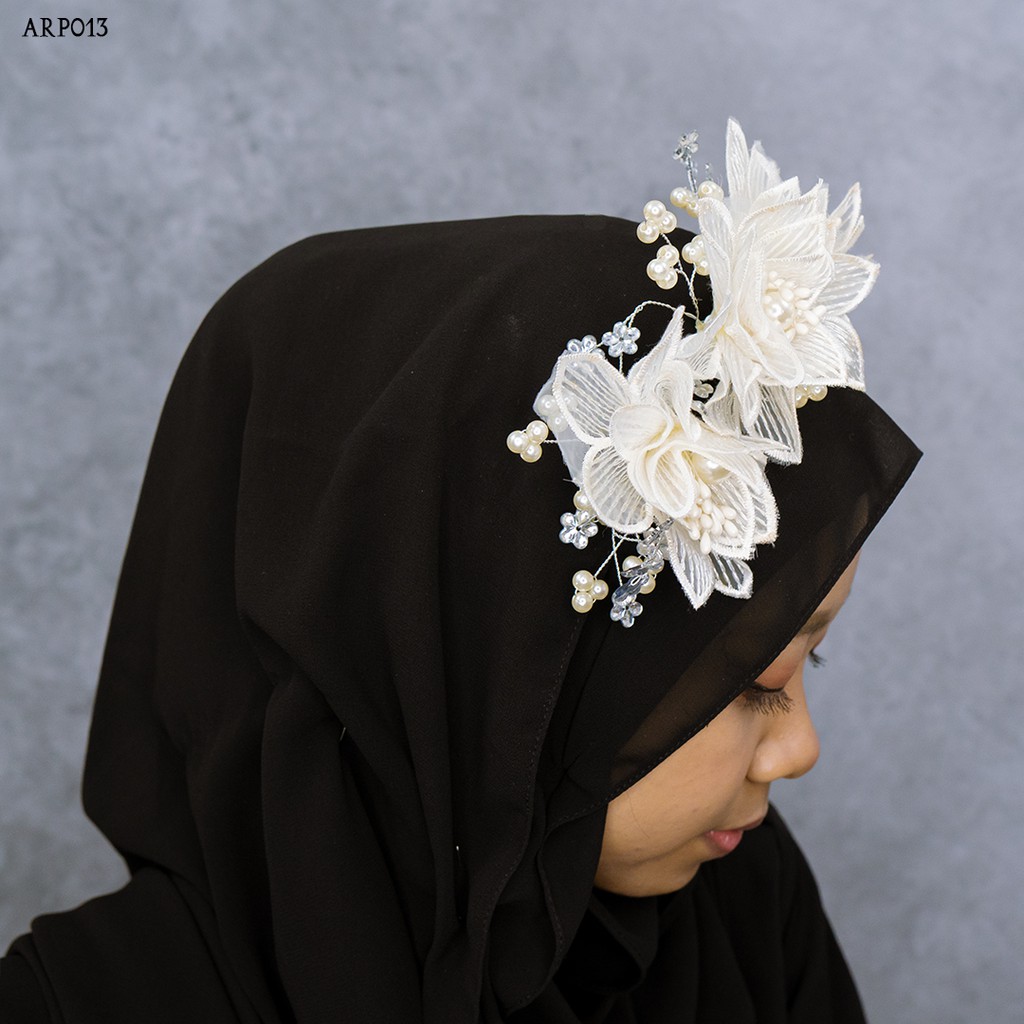 [PRODUK TERLARIS] HEADPIACE BROKAT MUTIARA AKSESORIS BRIDAL WANITA ARP013