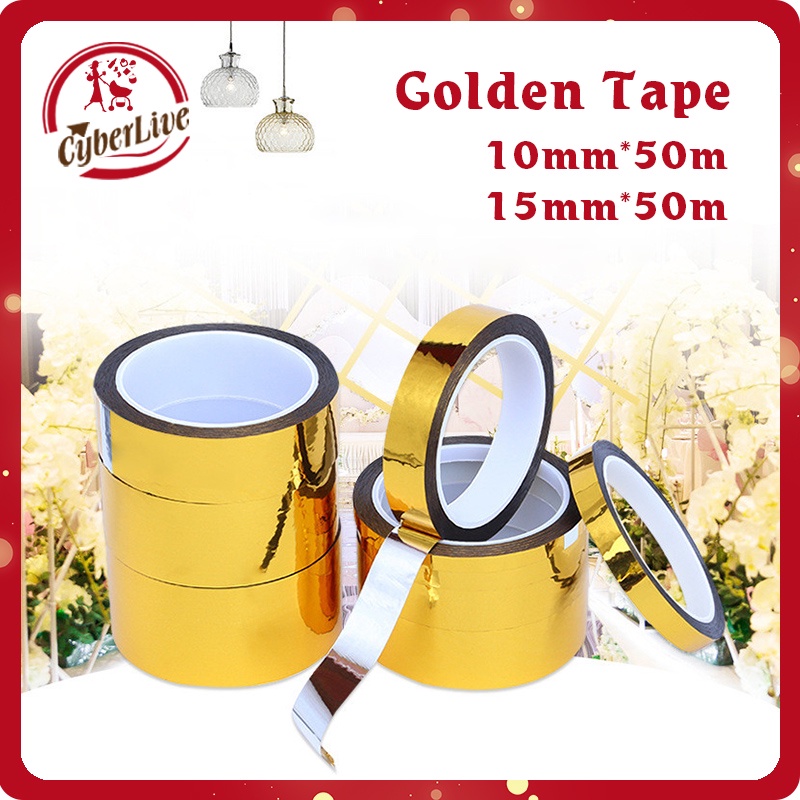 

50m Gold Washi Tape Untuk DIY Scrapbooking Sekolah Dan Kantor Dekorasi
