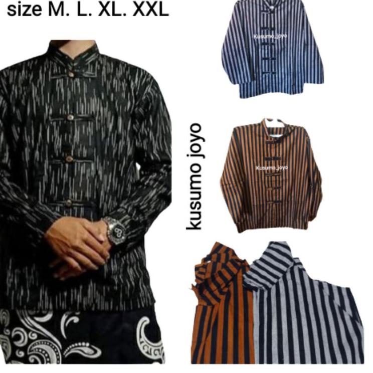 [AJS.25Au22ᴳ] Baju Surjan Lurik Pria lurik Baju Adat Jawa Koko Shanghai lurik Kain tenun/alusan/prim