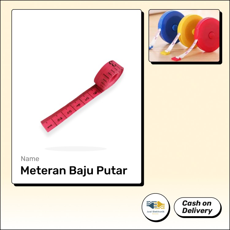 METERAN GULUNG - Meteran Baju Putar 150cm Mini Pengukur Lingkar Perut dan Barang