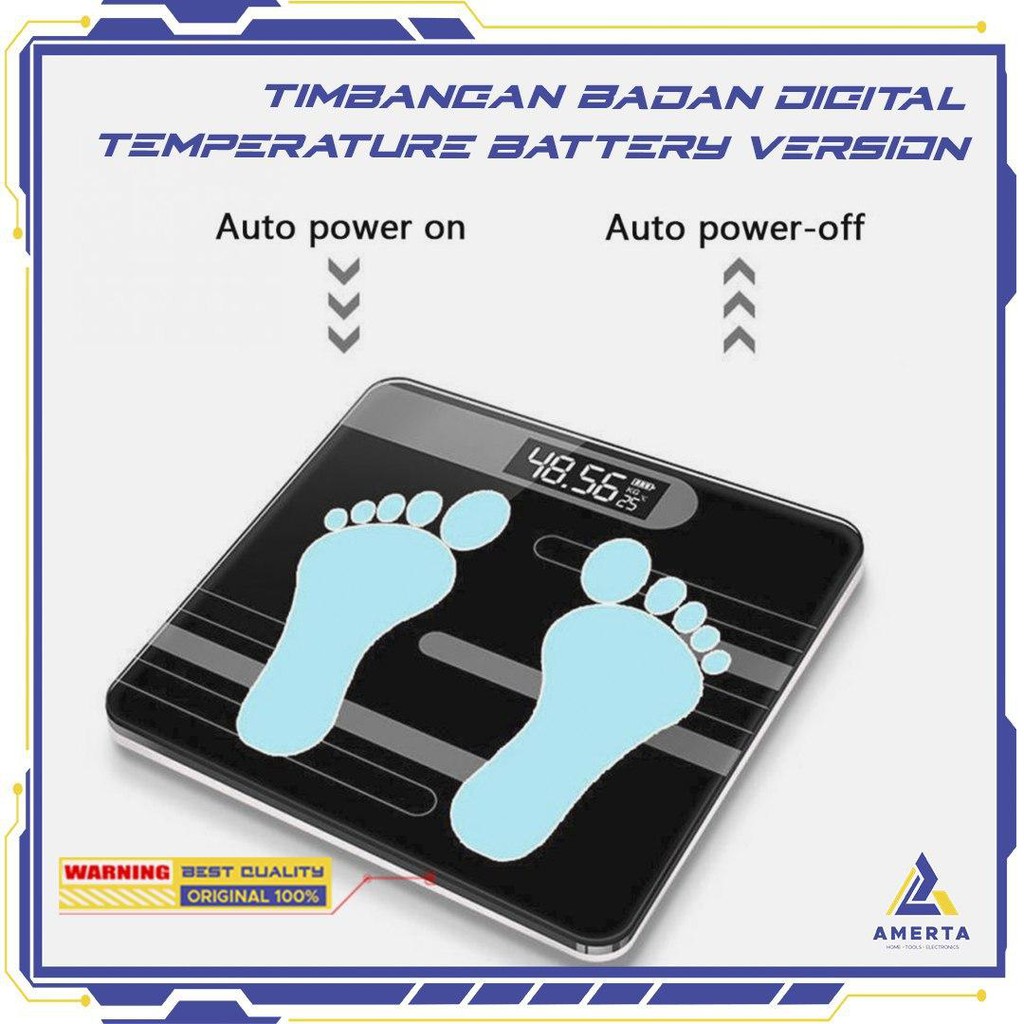 Timbangan Badan Digital 180 KG  USB Rechargea | Taffware Black Digital Scale