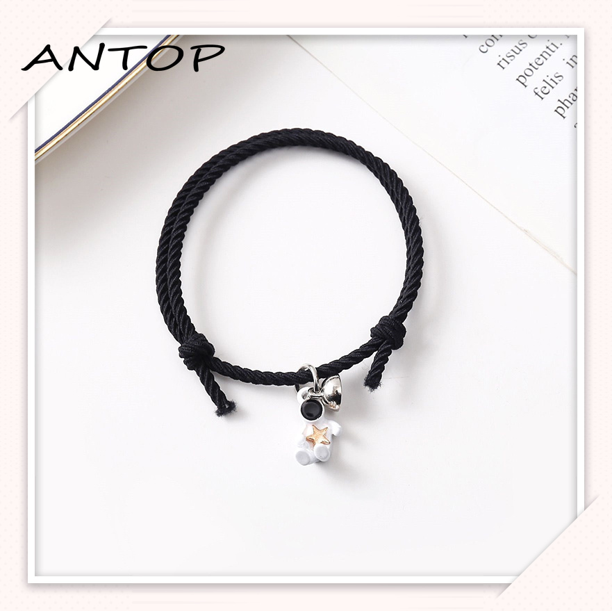 2 Paket Gelang Pasangan Magnet Liontin Kreatif Desain Astronot Pria Dan Wanita Gelang Magnetik ANTOP