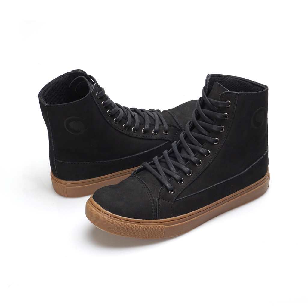 VALDEMAR BLACK GUM ORIGINAL x GREATA Sepatu Kulit Sapi Asli Pria Boots Hitam Tali Casual Semi Formal Vintage Klasik Jalan Hangout Kuliah Kerja Kantor Gum Sole Classic Boot Genuine Leather Shoes Motor Touring Footwear Big Size Ukuran Besar Jumbo 44 Keren