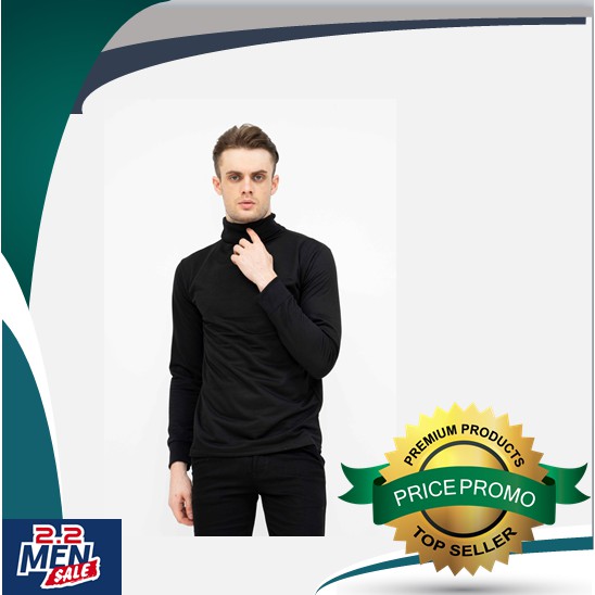 Limited-008 Turtle neck pria lengan panjang kaos slim fit kerah tinggi SIZE XL