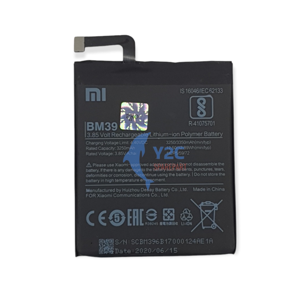 BATERAI XIAOMI MI 6 / MI6 BM39 ORIGINAL OEM / BATREI BATRAI BATRE BATERE