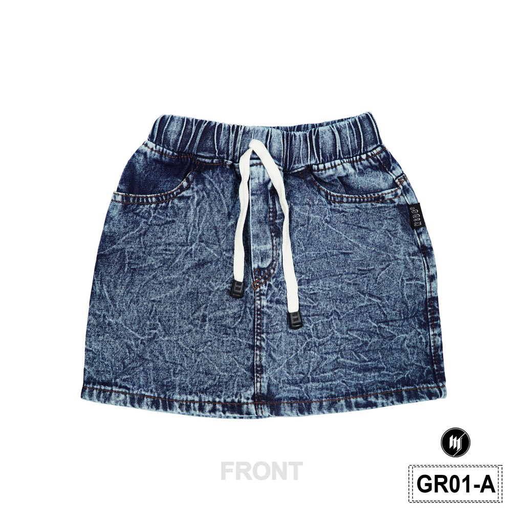 Rok Pendek Anak Perempuan bahan Jeans warna Biru Tua Rok Pendek Anak Perempuan bahan Jeans warna Biru Tua