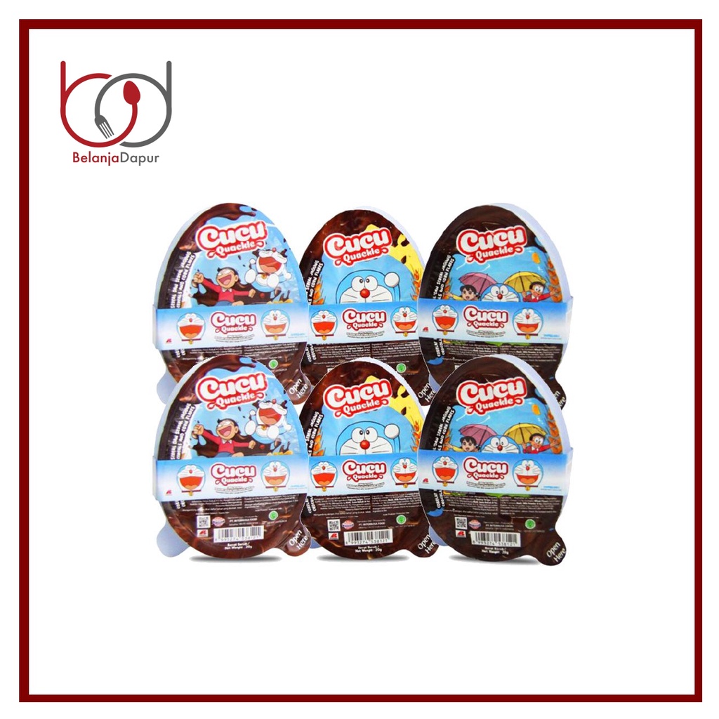 

Cucu Quackle Doaremon Snack Rice Crispy / Pasta Coklat Sereal / 6 pcs