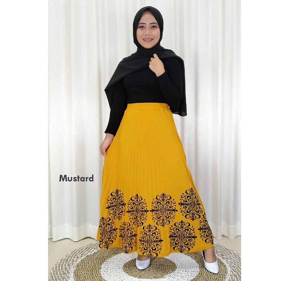 ROK PLISKET KOMBINASI BLUDRU BAWAH MEWAH GL FASHION