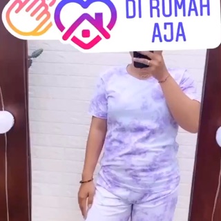 Setelan Kaos Tie  Dye  Kaos Celana  Pendek  Piyama Pajamas 