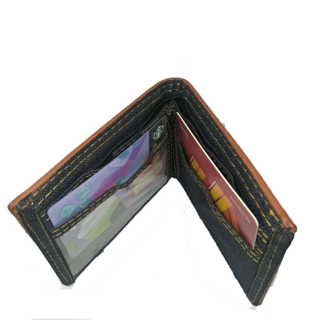 Dompet Pria Dompet Style Pria Dompet 3/4 Dompet Kulit Sintetis - Free Box