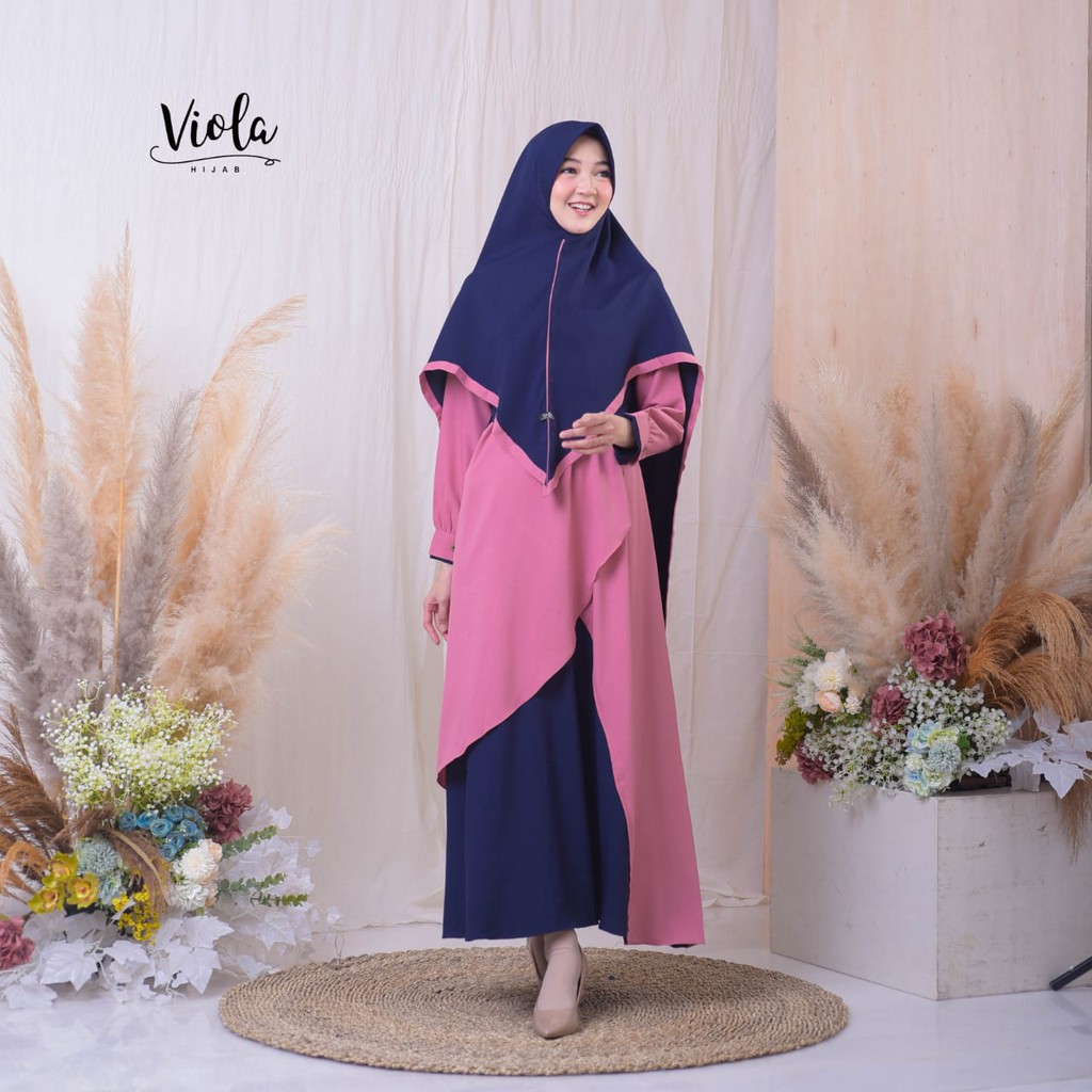 Gamis ameera ori viola amira layer itycrepe premium one set khimar