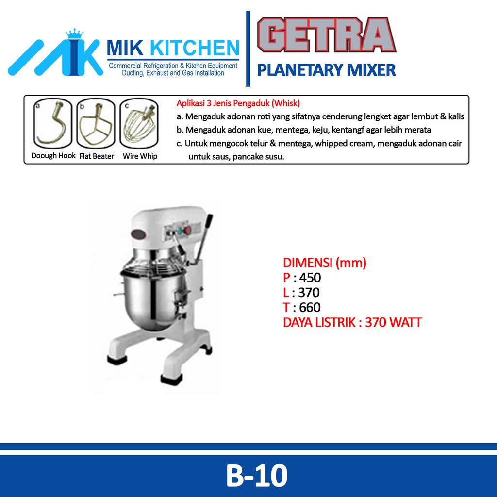 GETRA B-10 HJ( Planetary Mixer )