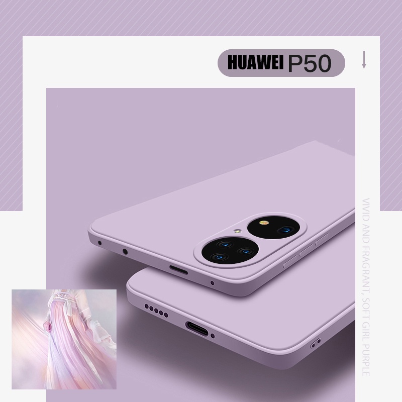 Soft Case Huawei P50 Pro Liquid Silikon Slim Skin Macaron Candy bludru