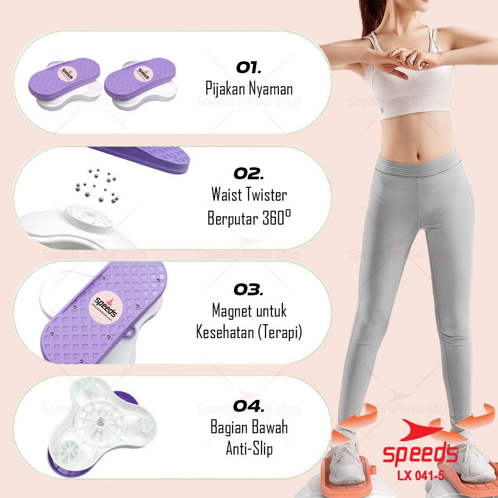 SPEEDS Waist Twisting Kaki Terpisah Alat Olahraga Fitness Rumah Pengecil Perut Paha Pelangsing Magnetic Trimmer 041-5-7
