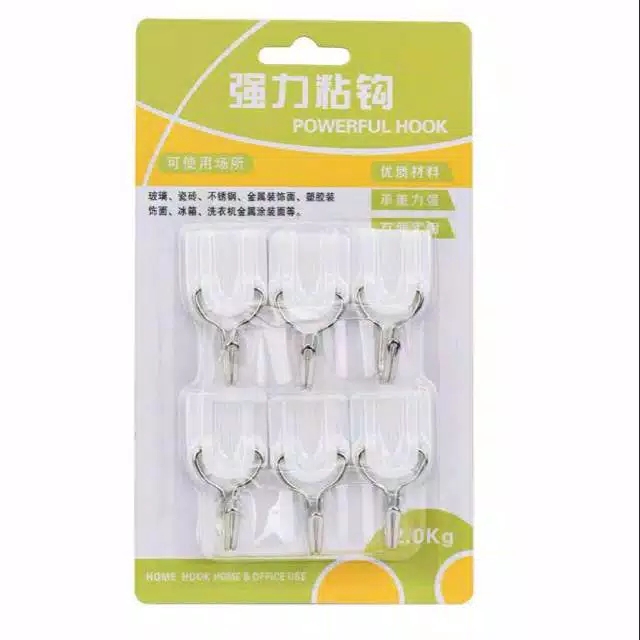 Gantungan hook isi 6 Multifungsi / Gantungan Dinding