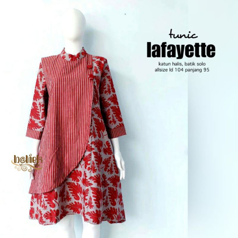 Batik Yumna Jaya Batik tunik solo Katun Sragenan Daun Janda bolong salur,Tunik kerja Kantoran