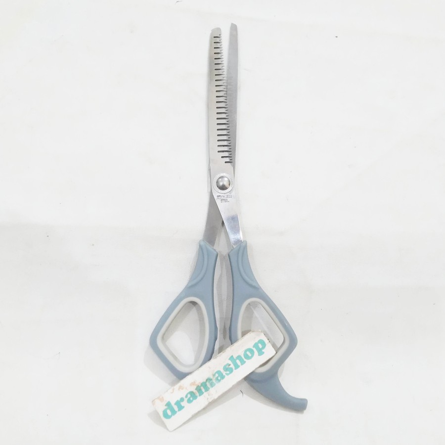 Gunting Rambut Sasak Steinless Steel gagang plastik lapis karet