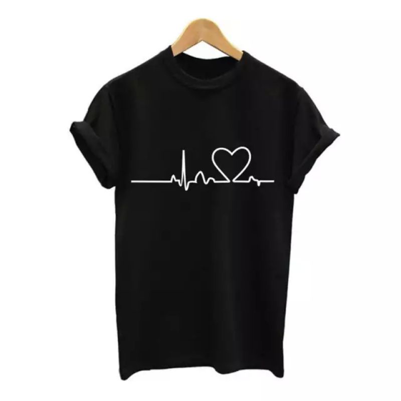 Kaos Wanita Lengan Pendek Heart Baju Cewek Kaos Distro Wanita Kaos Oblong Cewek Baju Cwek