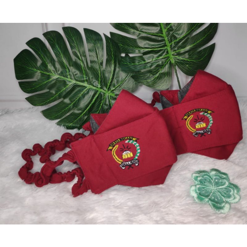 Masker Logo Bhayangkari 3D Warna Merah