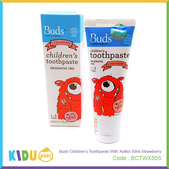 Buds Organics Children's Toothpaste With Xylitol 50ml Kidu Baby